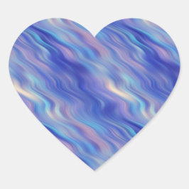 Morning Glory Blue Wavy Texture Hart Sticker