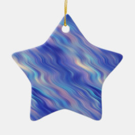 Morning Glory Blue Wavy Texture Keramisch Ornament