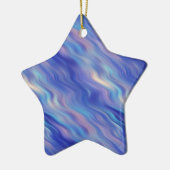 Morning Glory Blue Wavy Texture Keramisch Ornament (Links)