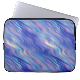 Morning Glory Blue Wavy Texture Laptop Sleeve