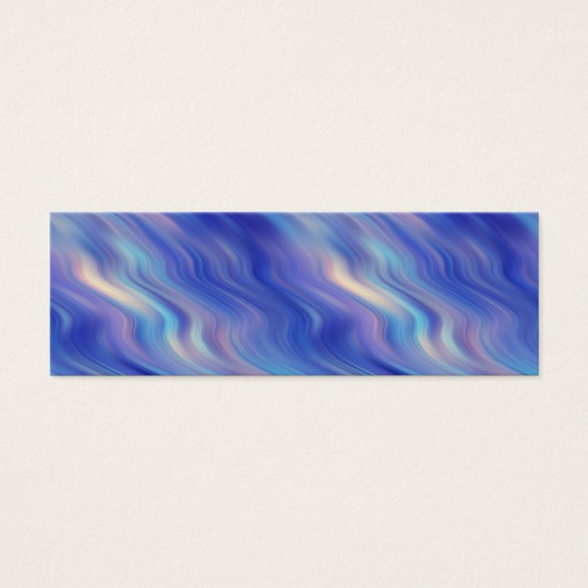 Morning Glory Blue Wavy Texture Mini Visitekaartjes (Voorkant)