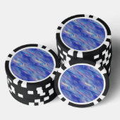 Morning Glory Blue Wavy Texture Pokerchips (Opstapeling)