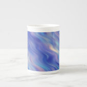 Morning Glory Blue Wavy Texture Porselein Kop (Voorkant)