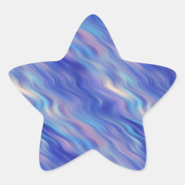 Morning Glory Blue Wavy Texture Ster Sticker
