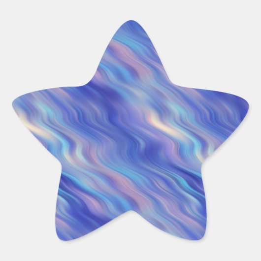 Morning Glory Blue Wavy Texture Ster Sticker (Voorkant)
