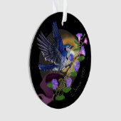 Morning Glory Bluejay Custom Name Ornament (voorkant)