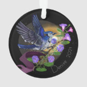 Morning Glory Bluejay Custom Name Ornament (achterkant)