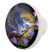 Morning Glory BlueJay Keramische Knop (Rechts)