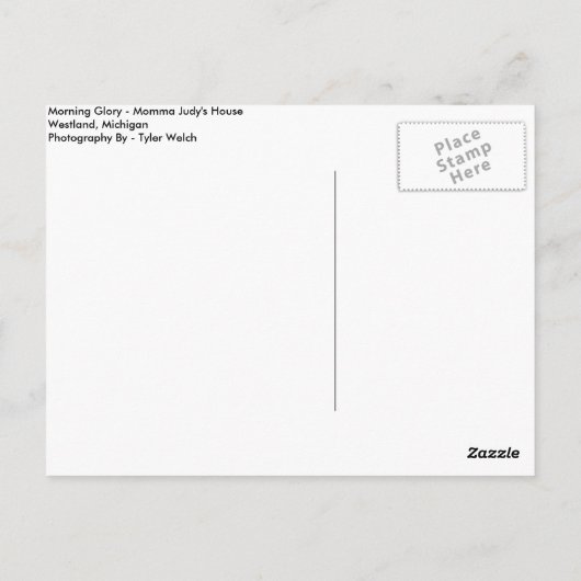 morning glory briefkaart (Achterkant)