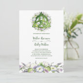 Morning Glory Celtic Green Triquetra Handfasting Kaart (Staand voorkant)