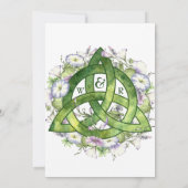 Morning Glory Celtic Green Triquetra Handfasting Kaart (Achterkant)