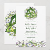 Morning Glory Celtic Green Triquetra Handfasting Kaart (Voorkant / Achterkant)