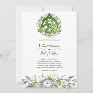 Morning Glory Celtic Green Triquetra Handfasting Kaart