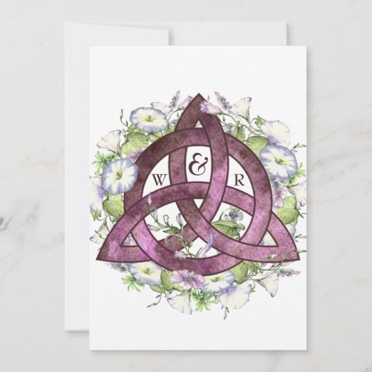 Morning Glory Celtic Plumb Triquetra Handfasting Kaart (Achterkant)