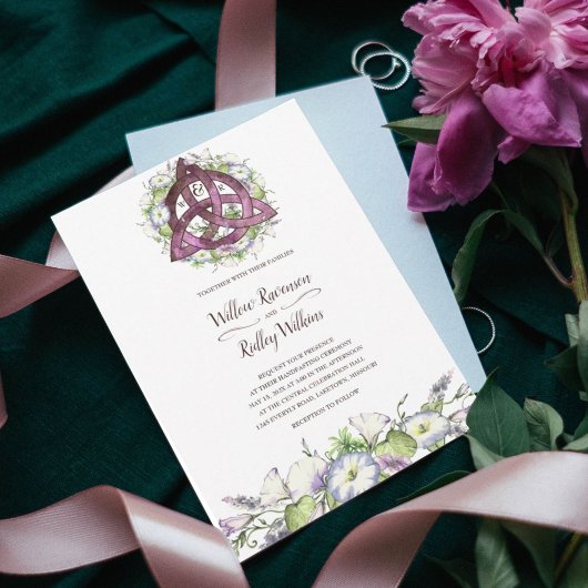 Morning Glory Celtic Plumb Triquetra Handfasting Kaart
