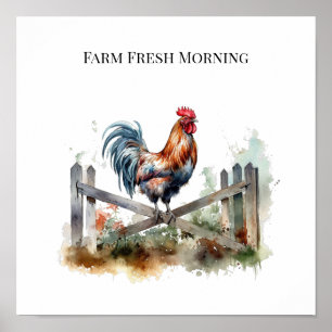 Morning Glory: Eatercolor Haan, op maat Poster