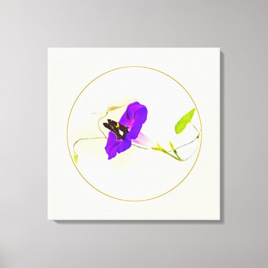 Morning Glory en Butterfly Canvas Afdruk (Voorkant)