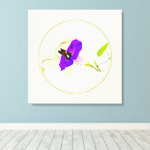 Morning Glory en Butterfly Canvas Afdruk (Insitu (Houten vloer))