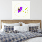 Morning Glory en Butterfly Canvas Afdruk (Insitu (Slaapkamer))