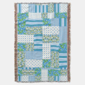 Morning Glory Faux Patchwork Throw Blanket Deken (Voorkant Verticaal)
