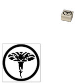 Morning glory flower, encircled / 丸に朝顔 rubberstempel (Gestempeld)