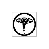 Morning glory flower, encircled / 丸に朝顔 rubberstempel (Afrduk)