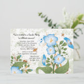 Morning Glory Flower Invitation Kaart (Staand voorkant)