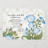 Morning Glory Flower Invitation Kaart (Voorkant / Achterkant)