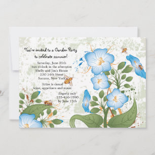 Morning Glory Flower Invitation Kaart