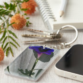 Morning Glory Flower Rechthoekig Sleutelhanger (Voorkant Rechts)