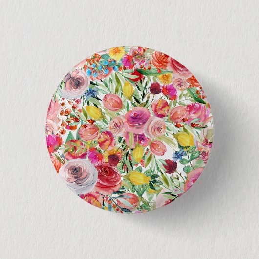 Morning Glory Flower Ronde Button 3,2 Cm (Voorkant)