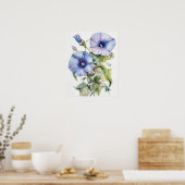 Morning Glory Flowers Art Print Poster (Keuken)