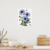Morning Glory Flowers Art Print Poster (Keuken)