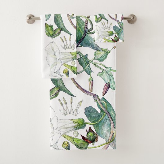 morning Glory Flowers Bath Towel Set Bad Handdoek (Insitu)