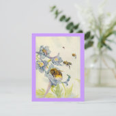 Morning Glory Flowers bijen Birthday Party INVITE Kaart (Staand voorkant)