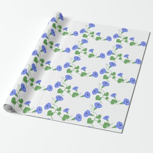 Morning Glory Flowers Cadeaupapier (Uitgerold)
