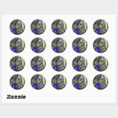 Morning Glory Flowers gepersonaliseerd Ronde Sticker (Vel)