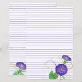 Morning Glory Flowers Paars gelinkte pokerij (Voorkant / Achterkant)