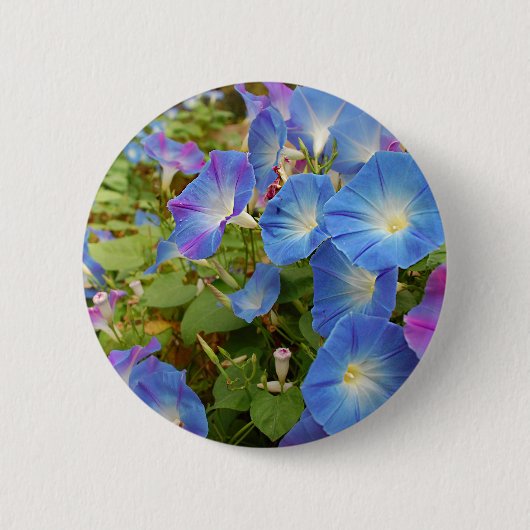 Morning Glory Flowers Ronde Button 5,7 Cm (Voorkant)