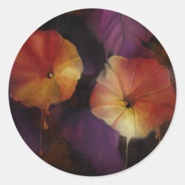 Morning Glory Flowers Ronde Sticker