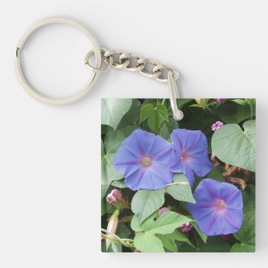 Morning Glory Flowers Sleutelhanger (Voorkant)