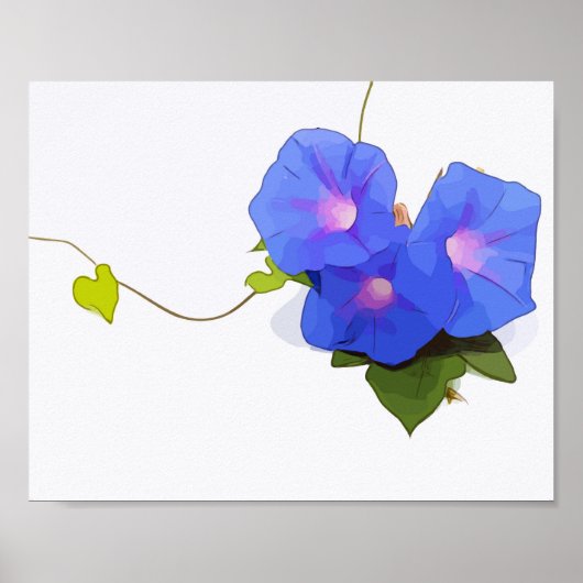 Morning Glory Flowers waterverf Poster (Voorkant)