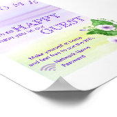 Morning Glory Flowers Welkom Guest Wifi Password Poster (Hoek)