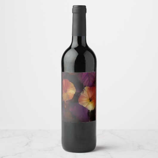 Morning Glory Flowers Wijn Etiket (Voorkant)