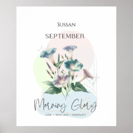 Morning Glory Geboorte Bloem voor September Poster