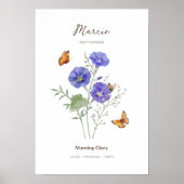 Morning Glory Geboortemaand Bloem Poster (Voorkant)