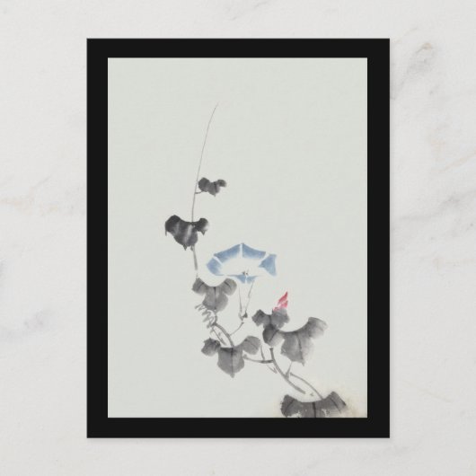 Morning Glory Hokusai Japanse Fine Art Briefkaart (Voorkant)