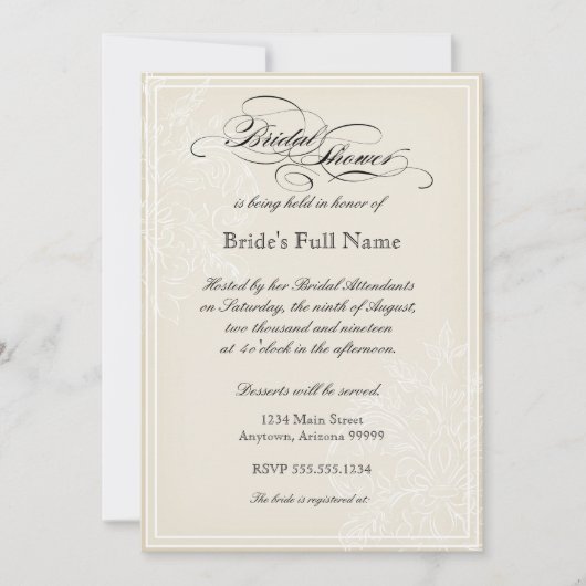 Morning Glory Hydrangea Bridal Shower Kaart (Voorkant)