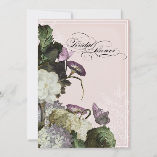 Morning Glory Hydrangea Bridal Shower Kaart (Achterkant)
