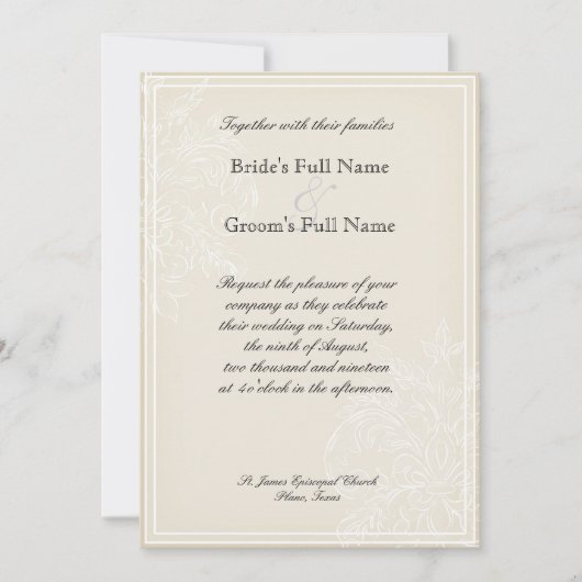 Morning Glory Hydrangea Bruiloft Nodig Lavendel ui Kaart (Voorkant)